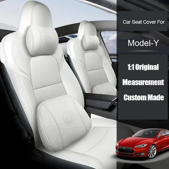 Tesla Model Y Специально подобранное седло из кожи Наппа, подушка сиденья, накидка, подушка сиденья, наполовину прикрытая автомобильными аксессуарами для Tesla Model Y