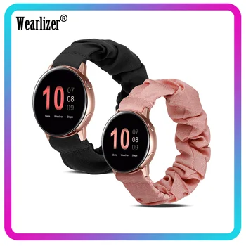 Wearlizer 2 Упаковки 20 мм Эластичной Резинки Для часов Samsung Galaxy Watch 3-Полосный Тканевый Ремешок для Samsung Active 2 40 мм
