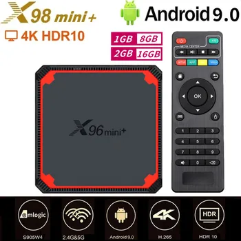 X96 Mini + Smart Android TV BOX Amlogic S905W4 Android 9,0 2,4 G + 5G Двойной WiFi 4K HD LAN 100M Телеприставка Медиаплеер 1/2 ГБ 8/16 ГБ