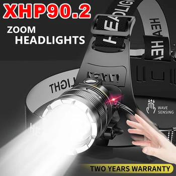 ZK40 30000LM Обновление датчика фары XHP90, Рыболовная фара, 18650 аккумуляторный фонарик, Usb перезаряжаемые головные фонари, факел, фонарь