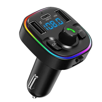 Автомобильный MP3-плеер Bluetooth G47, FM-передатчик с зарядкой через USB-C, громкая связь, автомобильный MP3