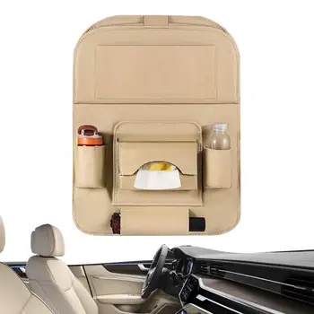Автомобильный органайзер на спинке сиденья, органайзер для автомобильного сиденья со складным поддоном для планшета, коврики для ног, Защита заднего сиденья, аксессуары для путешествий