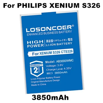 Аккумуляторы для смартфонов LOSONCOER AB3000IWMC емкостью 3850 мАч для Philips XENIUM CTS326 S326 Battery + быстрое поступление