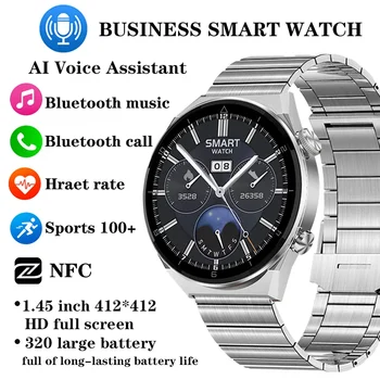 Бизнес Умные Часы для Мужчин NFC Голосовой Ассистент Bluetooth Вызов Мониторинг Сердечного Ритма Женские Спортивные Фитнес-Часы для Xiaomi