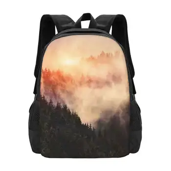 В моем другом мире Горячая распродажа рюкзаков, модных сумок, Цветного пейзажа, настроения заката, леса, гор, приключений, тумана, Жажды странствий