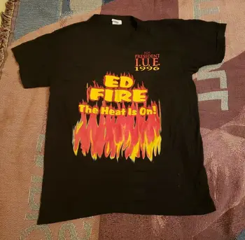 Винтаж 1996 Ed Fire Для президента I.E.U. Союза American USA Рубашка Thunder с длинными рукавами L