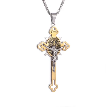 Винтажный христианский кулон с крестом в Страстную пятницу, ожерелье из нержавеющей стали, Мужской Женский Амулет, Религиозный ювелирный подарок.