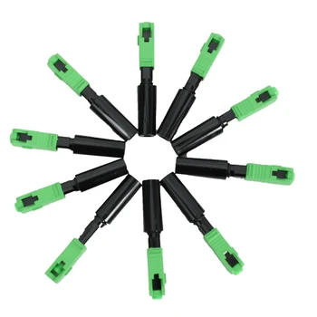 Встроенный быстроразъемный SC/APC Зеленый пластиковый волоконно-оптический разъем 40Pcs Ftth