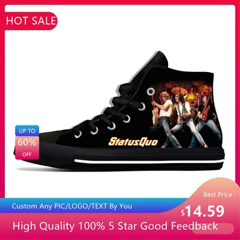 Высокие кроссовки рок-группы, мужская женская повседневная обувь для подростков Status Quo, парусиновые кроссовки для бега с 3D-принтом, легкая обувь