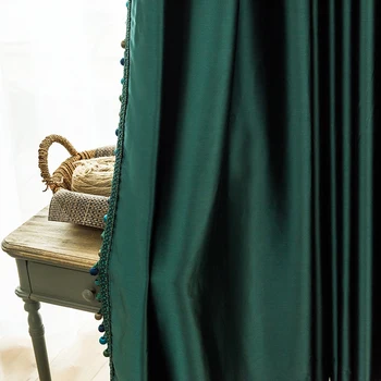 Высококачественная имитация шелка в стиле ретро, темно-зеленая гостиная в скандинавском стиле, спальня