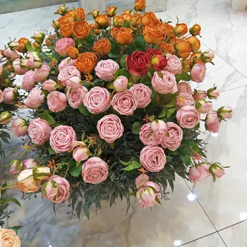Высококачественные искусственные растения, уникальный дизайн розы Triple Queen Rose, идеально подходящий для украшения дома и свадьбы