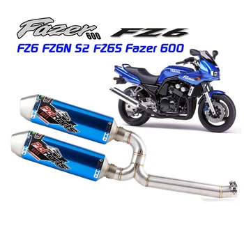 Выхлопная Накладка Для Мотоцикла Yamaha FZ6 FZ6N S2 FZ6S Fazer 600 Карбоновый Глушитель Средней Трубы Полная Система