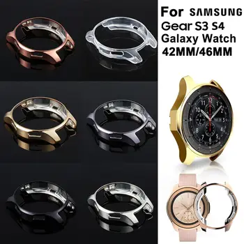 Гальваническая кожа держателя Силиконовая оболочка Чехол для часов TPU Защитный чехол для Samsung Gear S3 S4 Galaxy Watch 46 мм 42 мм