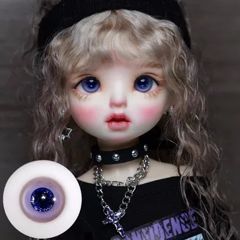 Глаза куклы BJD Подходят для маленькой куклы с радужной оболочкой 12 мм, 14 мм, 16 мм, стеклянные глаза, серо-фиолетовые аксессуары для кукол с мерцанием