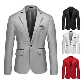 Деловой блейзер Модный тонкий пиджак с длинным рукавом Мягкий пиджак с длинным рукавом и декоративным карманом пиджак для офиса
