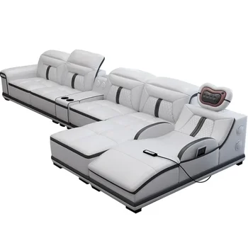 Дешевый диван в гостиной, диван L-образной формы, современный новый дизайн с музыкальным проигрывателем + массажный