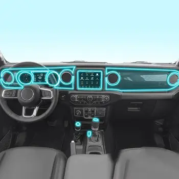 Для Jeep Wrangler Rubicon 2022-2023 Центральная консоль салона автомобиля Прозрачная Защитная пленка PPF-TPU Против царапин Ремонтная пленка