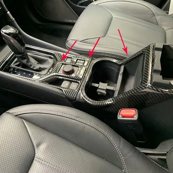 Для Subaru Forester SK 2018 2019 ABS Carbon fiber look Уровень Переключения Передач База Передний Держатель Стакана Воды Крышка Отделка Автомобиля Авто Крышка 3ШТ