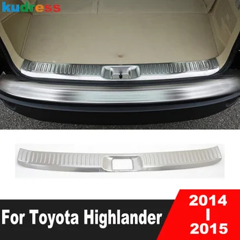Для Toyota Highlander 2014 2015 Отделка заднего бампера багажника автомобиля из нержавеющей стали, накладка на порог задней двери, Защитные Аксессуары