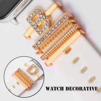 Для ремешка Apple Watch, рябь на воде, металлические подвески, Декоративное кольцо, Бриллиантовое украшение, аксессуары для силиконового ремешка для смарт-часов