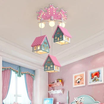 Домашняя люстра Детская спальня Комната для девочек и мальчиков Подвесной светильник для кабинета Розово-зеленый Потолочный светильник Рождественские украшения