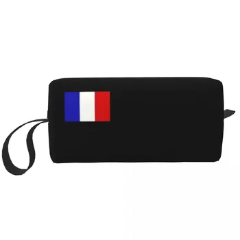Дорожный Французский Флаг Франция Гордость Сумка для туалетных принадлежностей Модный Патриотический Косметический Органайзер Для макияжа Женский Чехол для хранения косметики Dopp Kit Case