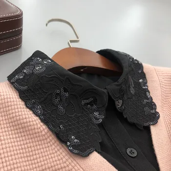 Женская однотонная винтажная рубашка с поддельным воротником, блузка со съемным воротником, Поддельный воротник с лацканами, аксессуары для верхней одежды Fuax Cols