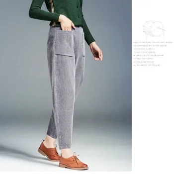 Женские осенне-зимние Новые модные Элегантные Однотонные повседневные универсальные удобные брюки в стиле Вестерн Харлан