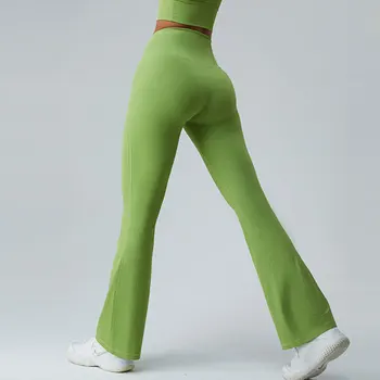 Женские расклешенные брюки для йоги с высокой эластичностью, леггинсы для танцев, узкие брюки, пуш-ап для тренировки ягодиц, леггинсы с высокой талией для фитнеса