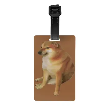 Забавный мем Cheems Dog Shiba Inu Dank Багажная бирка на дорожную сумку, чехол для чемодана, Идентификационная этикетка
