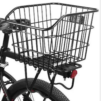 Задняя корзина для хранения велосипеда металлическая без крышки для багажа для верховой езды на открытом воздухе