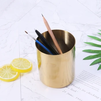 Золотая ручка, держатель для карандашей, контейнер для домашнего стола, канцелярские принадлежности, декор, прямая поставка