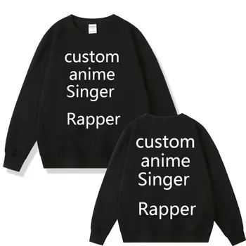 Изготовленная на заказ Мужская Толстовка с аниме-мангой, изготовленная своими руками, хип-хоп Рэпер, певец, рок-группа, толстовки, пуловер с капюшоном в забавном стиле, Мужская толстовка с капюшоном