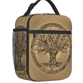 Изготовленная на заказ сумка для ланча Tree Of Life цвета сепии, женская сумка-холодильник, теплый изолированный ланч-бокс для учащихся школы