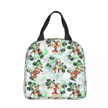 Изолированная сумка для ланча с Микки Маусом Disney, сумка-холодильник, многоразовый мультяшный ланч-бокс большой емкости, сумки для хранения продуктов, офис, пикник