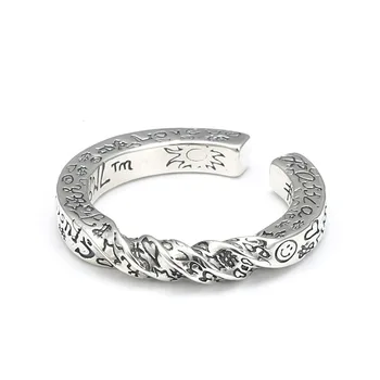 Индивидуальное кольцо с граффити для мужчин, ювелирные изделия, Модное кольцо для пары, дизайн с кручением и рябью, Аксессуары для женщин на годовщину