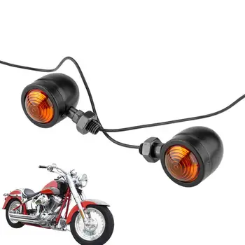 Индикаторные лампы мотоцикла 2шт Винтажные Ходовые Огни Поворотная лампа Однопроводные Детали индикатора мотоцикла для дневного и ночного использования
