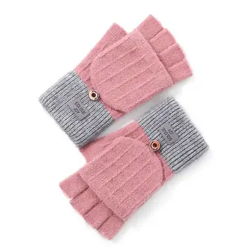 Кашемировые зимние перчатки Милые Теплые Ветрозащитные Варежки для женщин, сохраняющие тепло, Вязаные перчатки