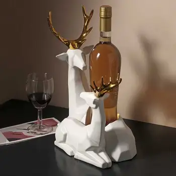 Керамический держатель для вина из лося Nordic Luxury Elk Креативный Стеллаж для красного вина Бар Домашнее Фарфоровое украшение Высококлассный подарок Свадебные Подарки