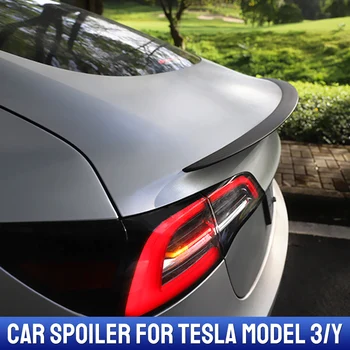 Комплект Для Дооснащения Декорациями Из Углеродного Волокна Глянцевый Черный Авто Запчасти Для Авто Tesla Модель 3 Y Заднее Крыло Автомобиля Задний Спойлер