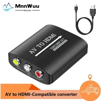 Конвертер MnnWuu AV в HDMI, адаптер AV в HDMI Поддерживает 720p/1080p для PS1/PS2/PS3/Xbox 360/WII/N64/SNES/STB/VHS/видеомагнитофон/Blue-Ray