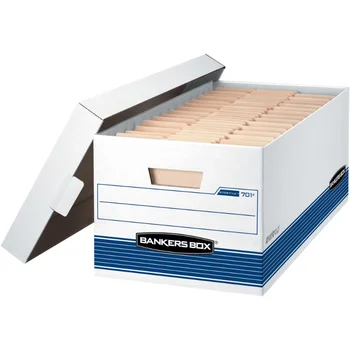 Коробки для хранения файлов Bankers Box с крышками, белые, коробка-органайзер из 12 упаковок