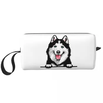 Косметичка для женщин Siberian Husky, органайзер для косметики, Милые сумки для хранения туалетных принадлежностей для собак породы Аляскинский маламут
