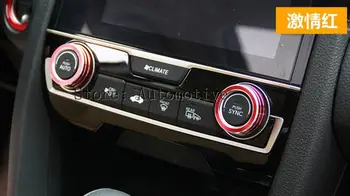 Красная накладка крышки переключателя кондиционера консоли для Honda Civic 10th Gen 2016 2017
