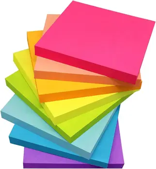 Красочные блокноты для заметок Super Sticking Power, 3x3 дюйма, 100 Листов / Блокнотов, Самоклеящиеся блокноты для офиса, школы, 8 блокнотов в упаковке
