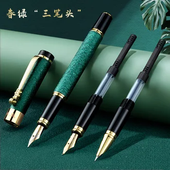 Креативная Каллиграфическая ручка с тремя наконечниками Голова Дракона Qin Clip Ручка для подписи Школьный Офис Подарочные Канцелярские принадлежности