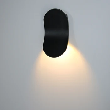 Креативные минималистичные настенные светильники для помещений, черный / белый / золотой Алюминиевый настенный светильник для гостиной, настенные светильники для спальни