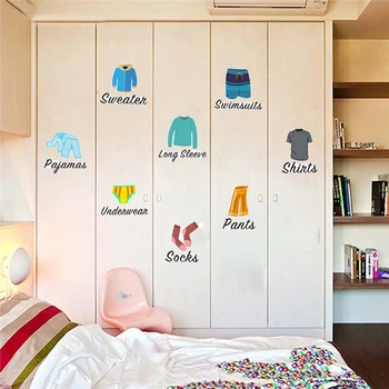Креативные обои для дома, английская этикетка одежды для гардероба, Украшение стен шкафа в спальне и наклейка на стену