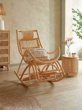 Кресло для отдыха на балконе, домашнее хозяйство, гостиная для взрослых, стул из натурального ротанга, свободный стул, небольшая семья
