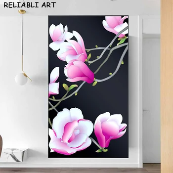 Легкий роскошный цветочный плакат и печать на холсте Современные настенные картины в скандинавском стиле для домашнего декора гостиной Без рамок